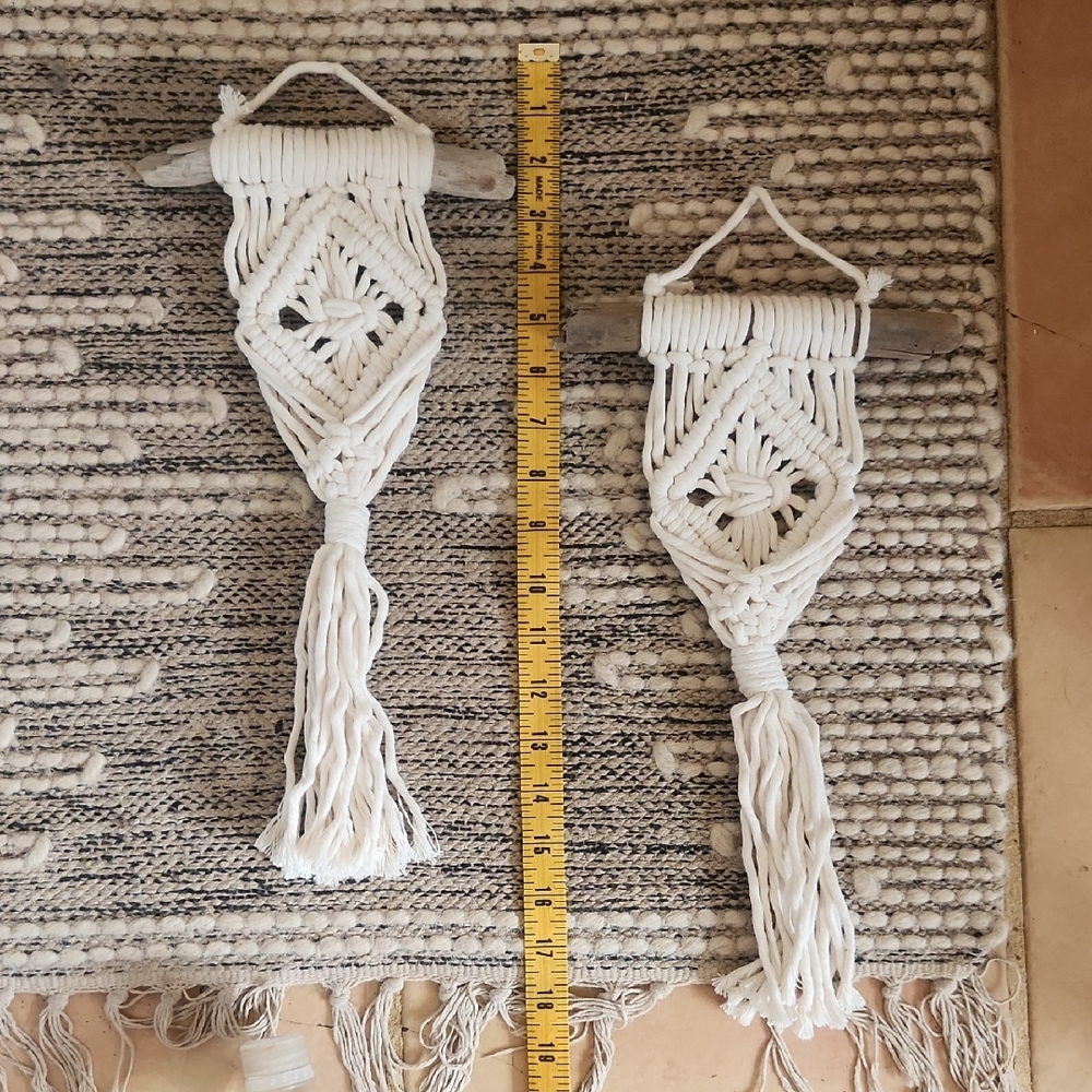 Handmade Macramé Air Plant Wall Hangings x2